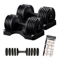 BYZOOM FITNESS Pure Series Adjustable Dumbbell - 12.5/25/27.5/75lb - ONE UNIT OR PAIR(check QTY before purchase) - 5-in-1/ 10-in-1 / 21-in-1 Flexible Hand Weights for Home Gym, Strength Training & Fitness Workouts, White OR Black