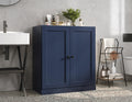 Palace Imports 100% Solid Wood Bathroom Storage Cabinet - 32" Wide - Navy Blue, Small Bathroom Cabinet with 2 Shaker Doors & Adjustable Shelves, 100% Eco-Friendly Wood, Modular Cabinets