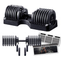 BYZOOM FITNESS Pure Series 75LB Adjustable Dumbbell SINGLE UNIT - 21-in-1 Flexible Hand Weights with Precision Micro Plate for Harcore Users Home Gym, Strength Training & Fitness Workouts, Black