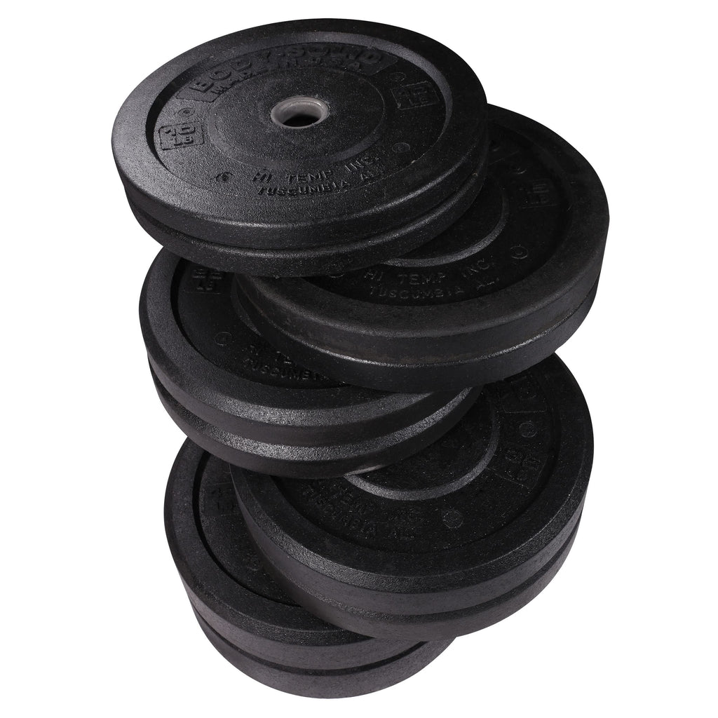 Body-Solid Rubber (OBPH260) Coated Olympic Weight Plate with Anti-Slip Grip - Perfect for Strength Training, Home Gym, and Barbell Workouts, 260lbs. Set
