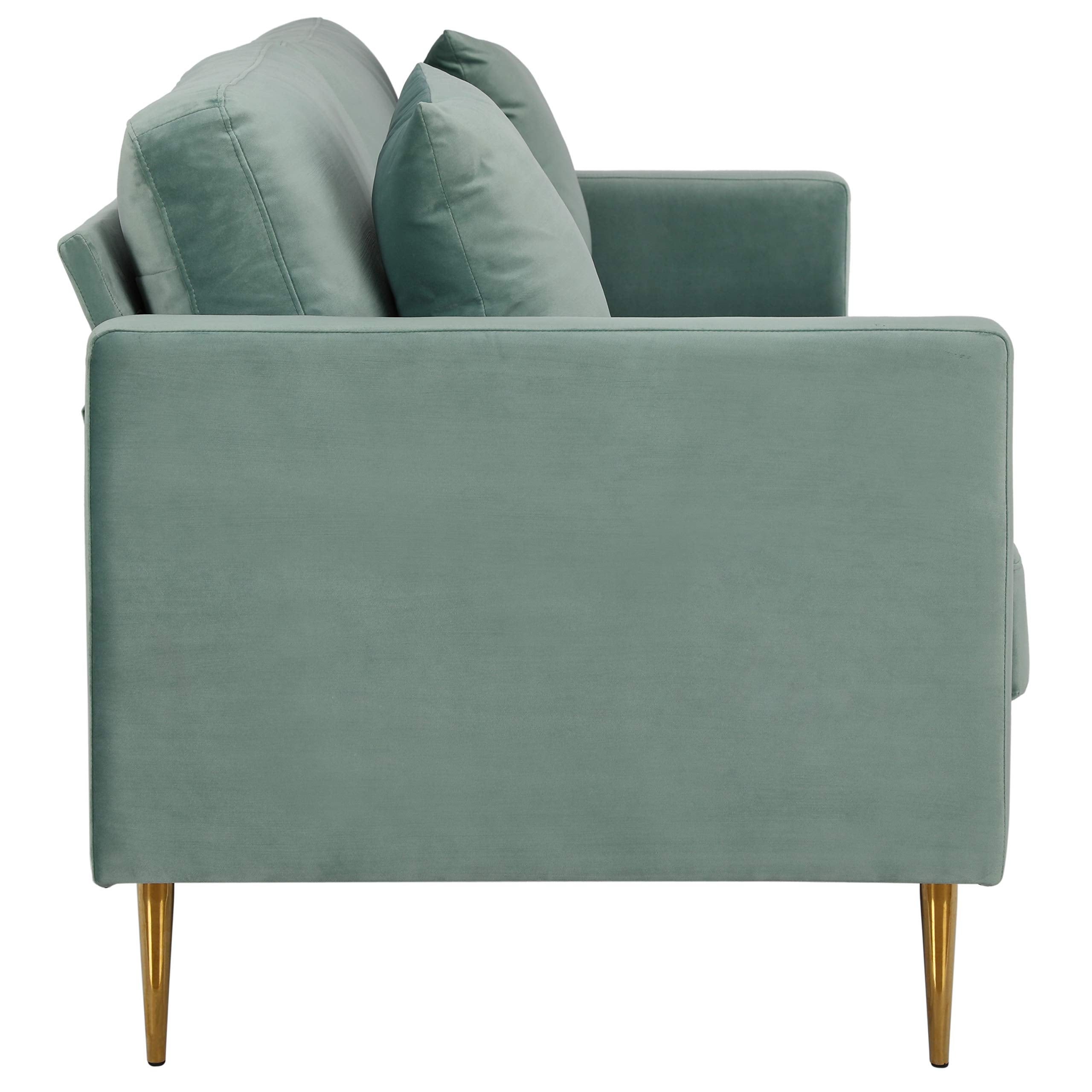 CosmoLiving by Cosmopolitan Highland Sofa Couch with Pillows, Green