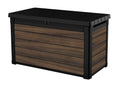 Keter Signature Collection 100 Gallon Resin Deck Box Organization and Storage for Patio Outdoor Cushions, Throw Pillows, Garden Tools and Pool Supplies, Rosewood