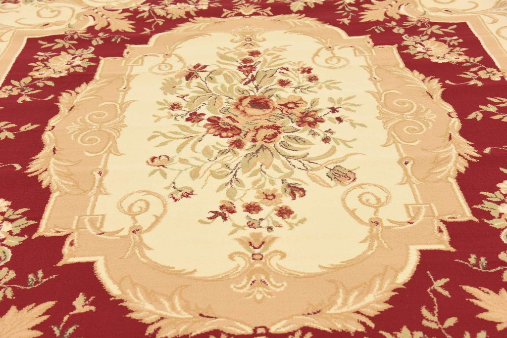 Unique Loom Versailles Collection Traditional Classic Floral Motif Area Rug (8' 0 x 11' 4 Rectangular, Burgundy/ Ivory)