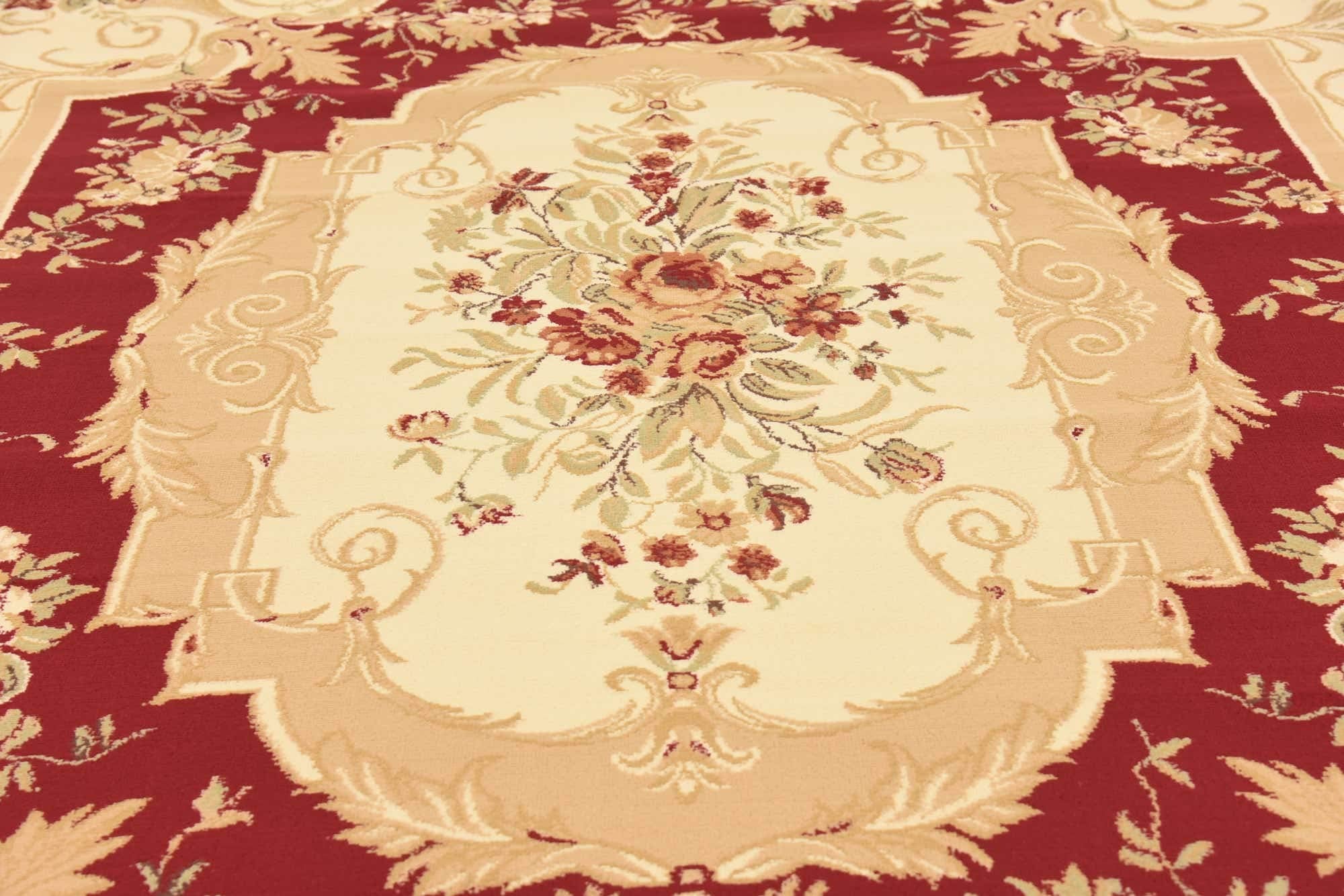Unique Loom Versailles Collection Traditional Classic Floral Motif Area Rug (8' 0 x 11' 4 Rectangular, Burgundy/ Ivory)