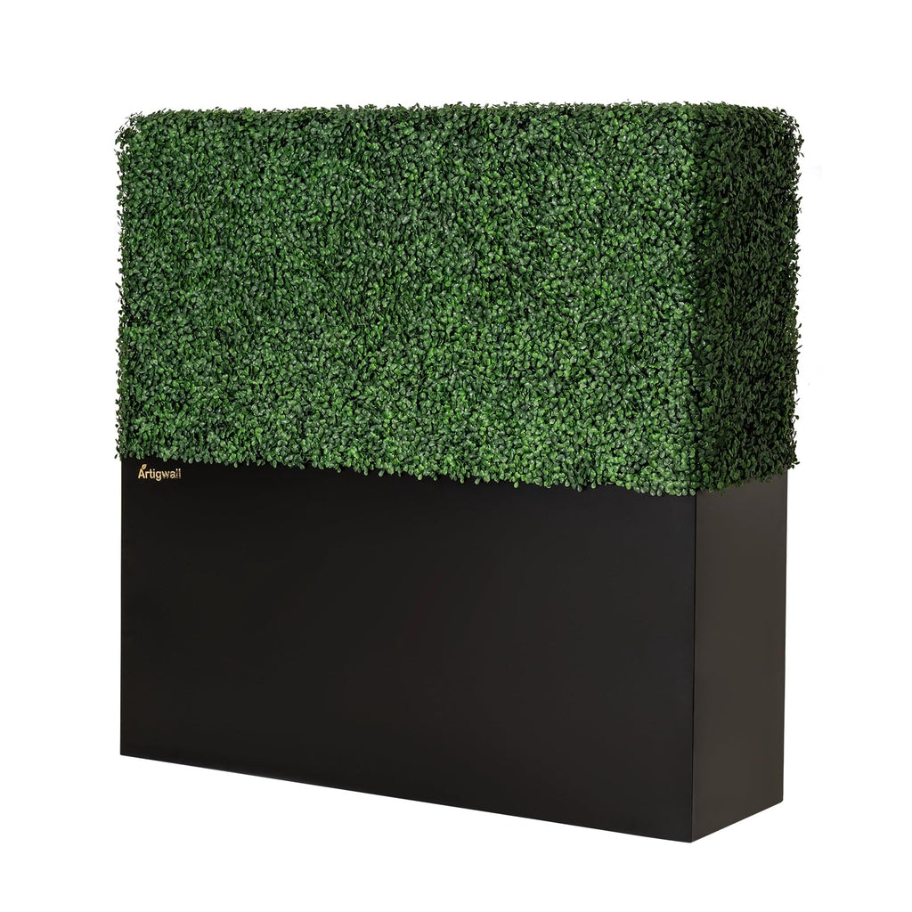 Artigwall Artificial Hedge Wall, Boxwood Grass Panels with Planter, Fake Greenery Divider Fence for Outdoor Patio,50Lx48Hx14D