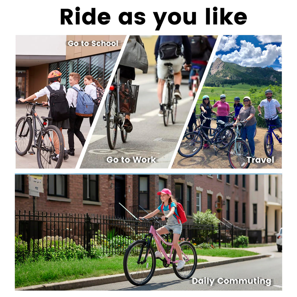 HIWORK Mountain Bike 26 Inch, High Density Carbon Steel Frame Girls Bike with 21-Speed Front Suspension Dual V-Brakes, Bike for Teenagers Girls Womens Bicycle | Pink