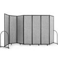 Folding Room Partition,Privacy Room Screen with Arms,Office Dividers Partition Wall,14'3"L* 6'7"H,Light Grey