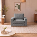 WEUP 42" Accent Chair for Living Room,Oversized Wide Single Sofa Chair,Chenille Fabric Armchair,Solid Wood Frame,Washable Covers，Spring Cushions,Easy Assembly for Small Spaces,Grey