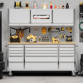 EliteEdge 72" Heavy-Duty Rolling Tool Chest & Workbench | 15-Drawer Mobile Tool Cabinet with 3 Top Lockers, Lockable Wheels & Key Lock | for Professional Garage & Workshop Storage