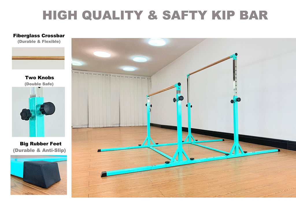 MARFULA Gymnastics Double Horizontal Bars 3Play Parallel Bars Uneven Bars Gymnastics Training Kip Bar with 304 Stainless Steel Regulating Arms & Fiberglass Rail for Indoor Outdoor Home Club Use