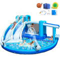 Inflatable Water Slide Bounce House, 7-in-1 Store-Themed Wet/Dry Dual-Use Slide with UL Blower, Kids' Backyard Party Summer Splash Fun Water Slide Fun for Active Kids 3-12 (Dual Slide)