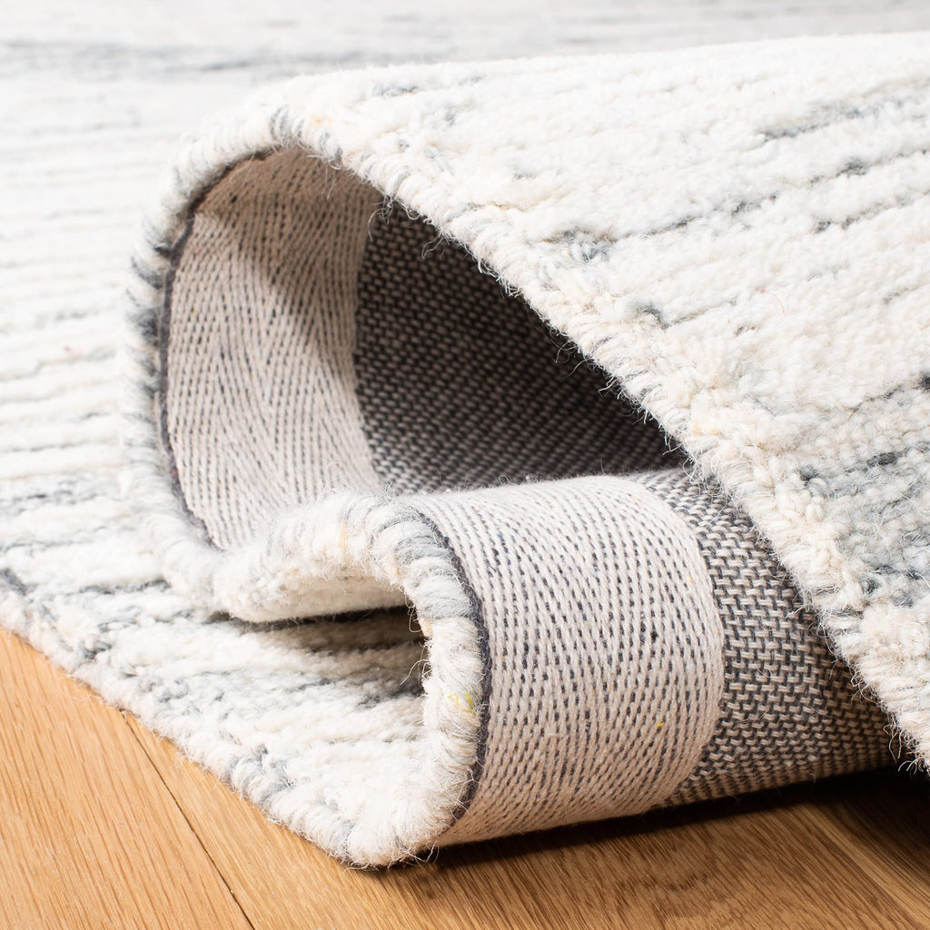 SAFAVIEH Metro Collection 8' x 10' Dark GreyIvory MET995H Handmade Premium Wool Living Room Dining Bedroom Area Rug