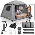 Oaktiv Inflatable Tents for Camping - CloudCamp Glamping Tent for 6 People Waterproof Oxford Fabric(210D), Quick Setup Air Tent with Manual & Battery Pump, UV Protection, 4-Season Inflatable Tent