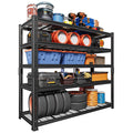 LUXEYARD Heavy Duty Garage Shelving, 60" W x 24" D x 78" H, 5-Tier Adjustable Metal Storage Rack, 660 lbs Per Shelf, 3300 lbs Total Capacity, Black, 1-Pack