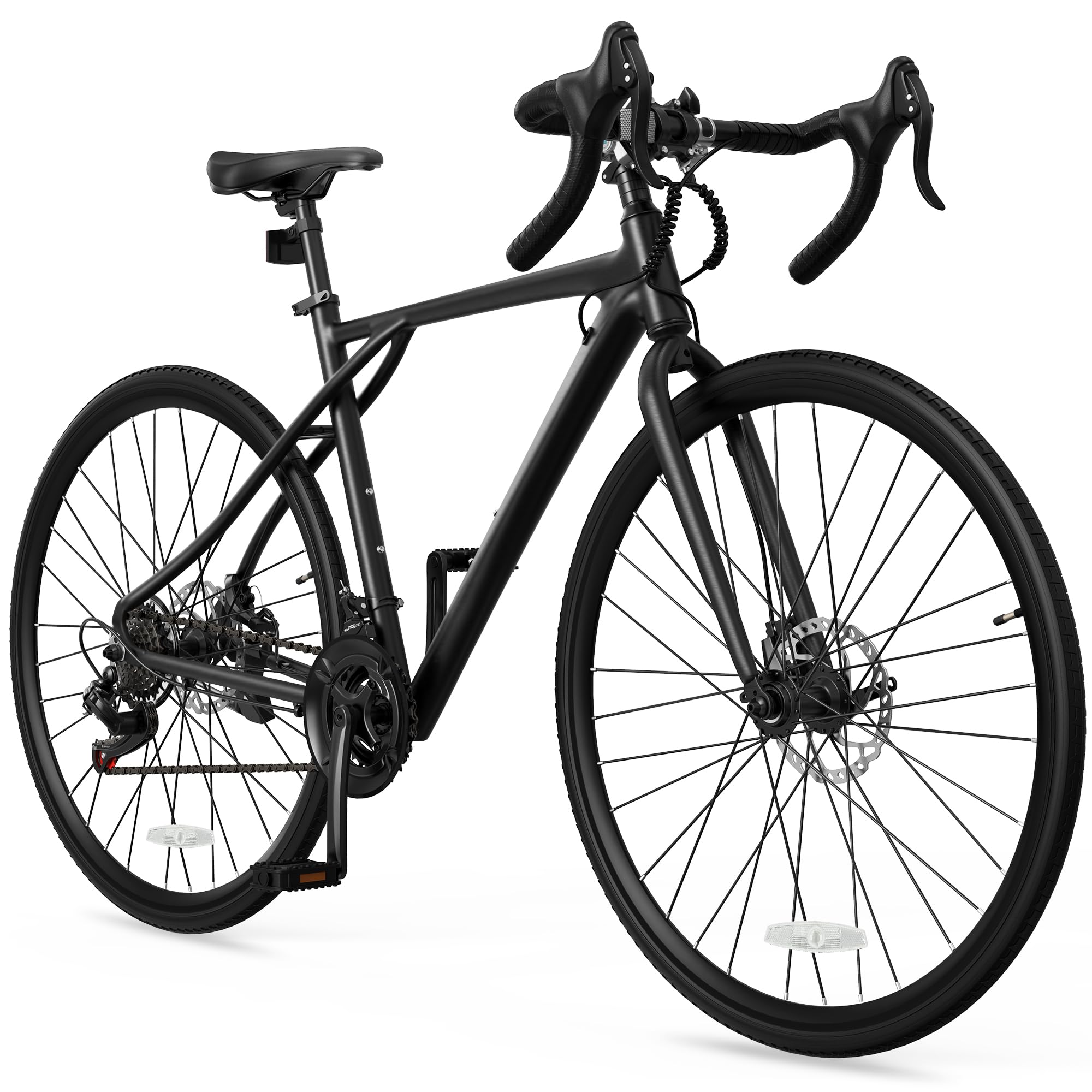 YITAHOME 700C Road Bike, 21 Speed Commuter Bicycle for Men Women, Lightweight Aluminum Frame Racing Bike, Adult Bicycle with Dual Disc Brake