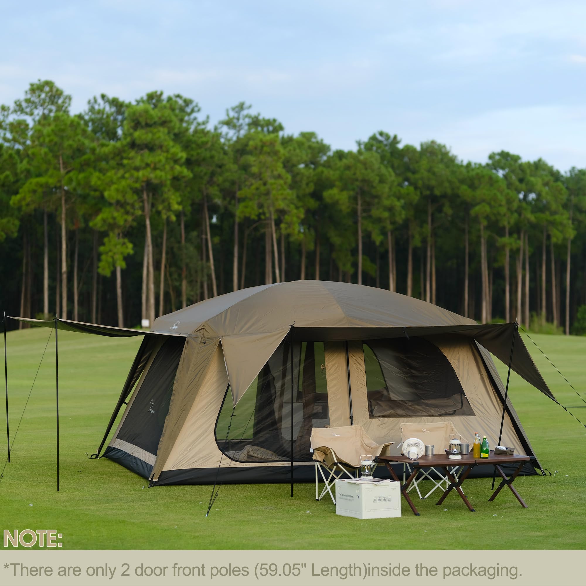 Vidalido 8-10 Person Camping Tent with 3 Door 2 Room Large Family Cabin Tents, Double Layer Waterproof Portable Glamping Tent, Big Tents for Outdoor Picnic Camping Hiking and Family Gathering