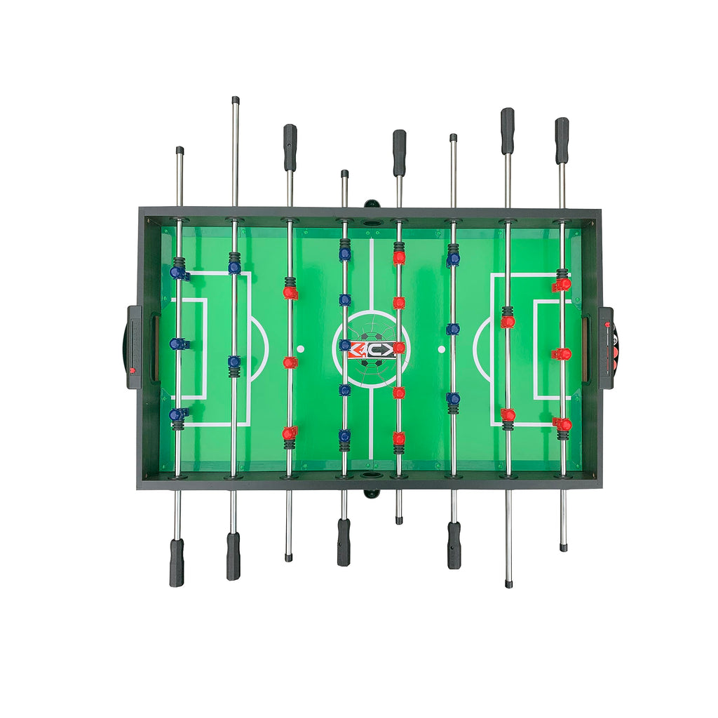 KICK Tetrad 55" 4-in-1 Multi Game Table (Brown) – Foosball, Billiards/Pool, Air Hockey & Ping Pong