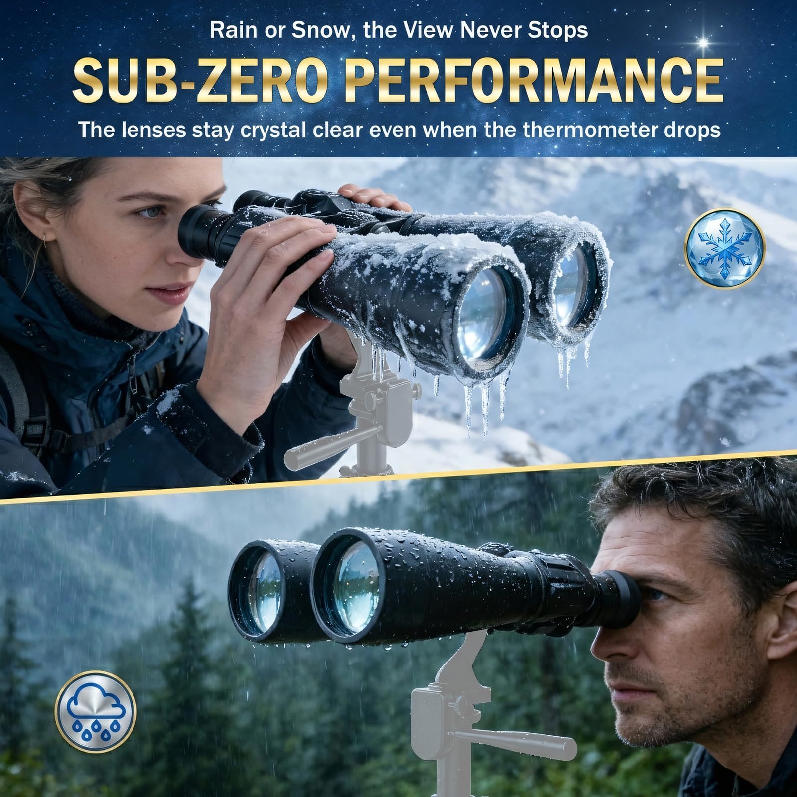 Sogries15-35x70 Professional Zoom Binoculars, Large Aperture Astronomy & Long-Range Observation, Ultra-HD FMC Lens & BAK4 Porro Prism, Aircraft-Grade Aluminum Chassis, Tripod Adaptable for Stargazing
