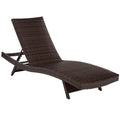 SAFAVIEH Outdoor Patio Furniture Collection – Alex Brown & Taupe Quick Dry Foam Lounger, Adjustable Outdoor Chaise, Modern Curved Design (PAT7545B)