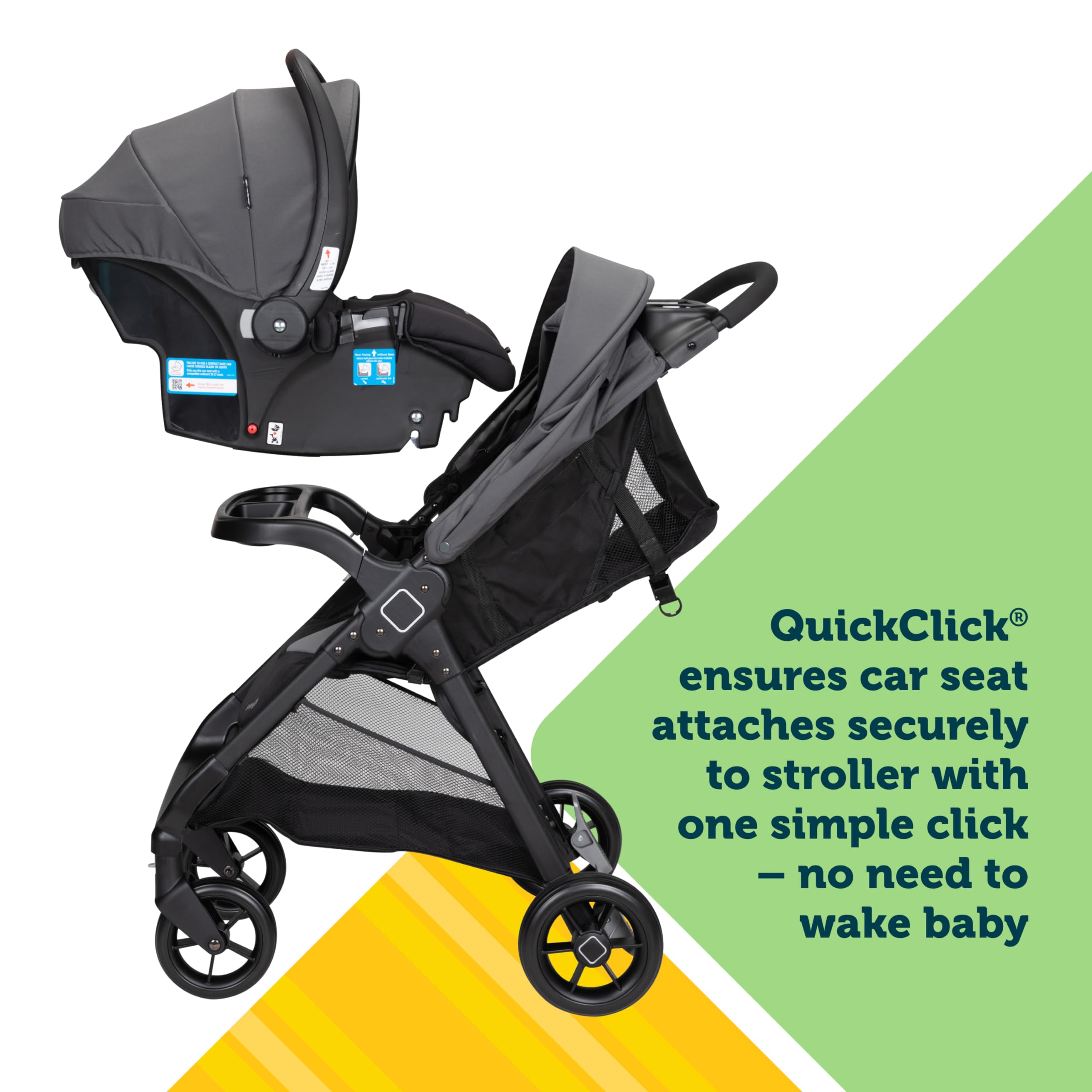 Safety 1st Smooth Ride Travel System Stroller and OnBoard FLX Infant Car Seat, Newborn to Toddler Baby Combo, Easy-Install, Large Canopy, Ample Storage, Foldable, Rear-Facing 4-30 lbs, Black Cherry