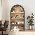 DiMorture 43" Tall Arched Bookshelf/Bookcase, 4-Tier Free-Standing Storage Shelves Bookshelves Organizer Rack for Books/CDs/Magazine, Home Library Organizer(Black)