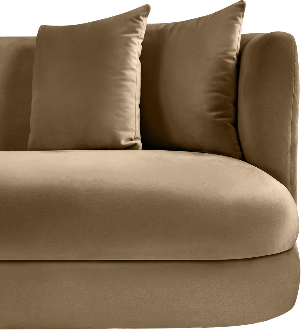 Meridian Furniture 699Taupe-C Alder Collection Modern | Contemporary Chair with Ultra Luxe Taupe Velvet, 460 GSM Velvet, Solid Wood Frame, 38" W x 36" D x 30" H, Taupe