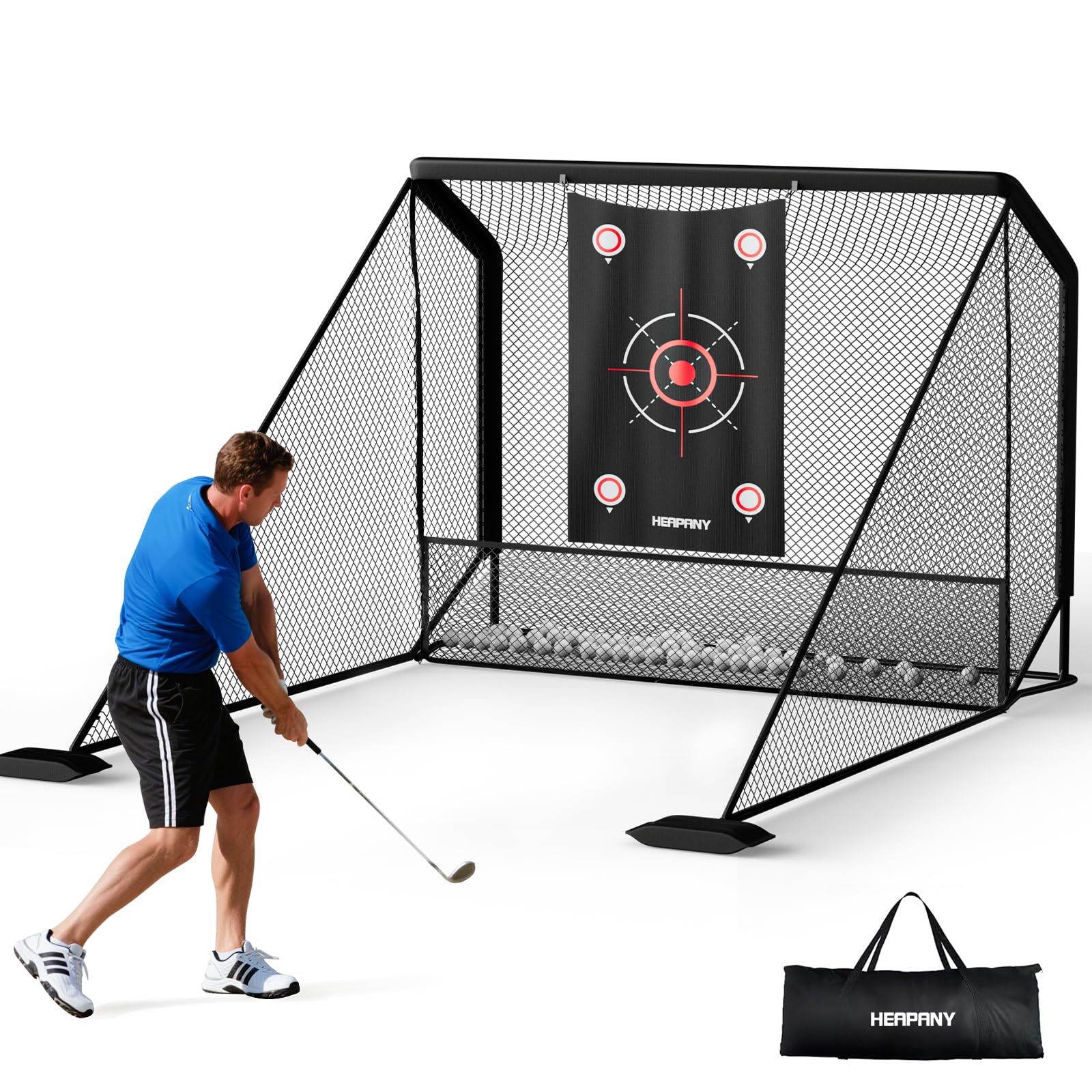 Golf Practice Net, 10x7ft Heavy Duty Golfnets for Indoor/Outdoor Training, Portable Hitting Nets with Carry Bag, Ideal Golfs Training Aid for Golfers Backyard Driving Chipping Swing