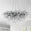 NIUZDU Chandeliers for Dining Room - 23.6" Modern Black Crystal Chandelier, Round Tree Branch Raindrop Chandelier, Foyer Chandeliers for Entryway, Living Room,Bedrooms,Bathroom(Bulb not Included)