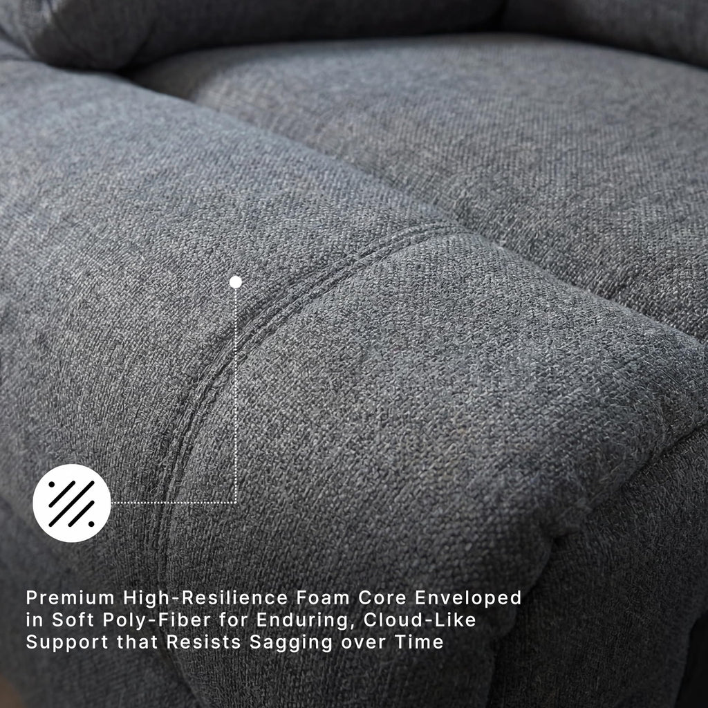 Signature Design by Ashley Yarrow Lane Classic Chenille Manual Pull Tab Reclining Loveseat, Gray