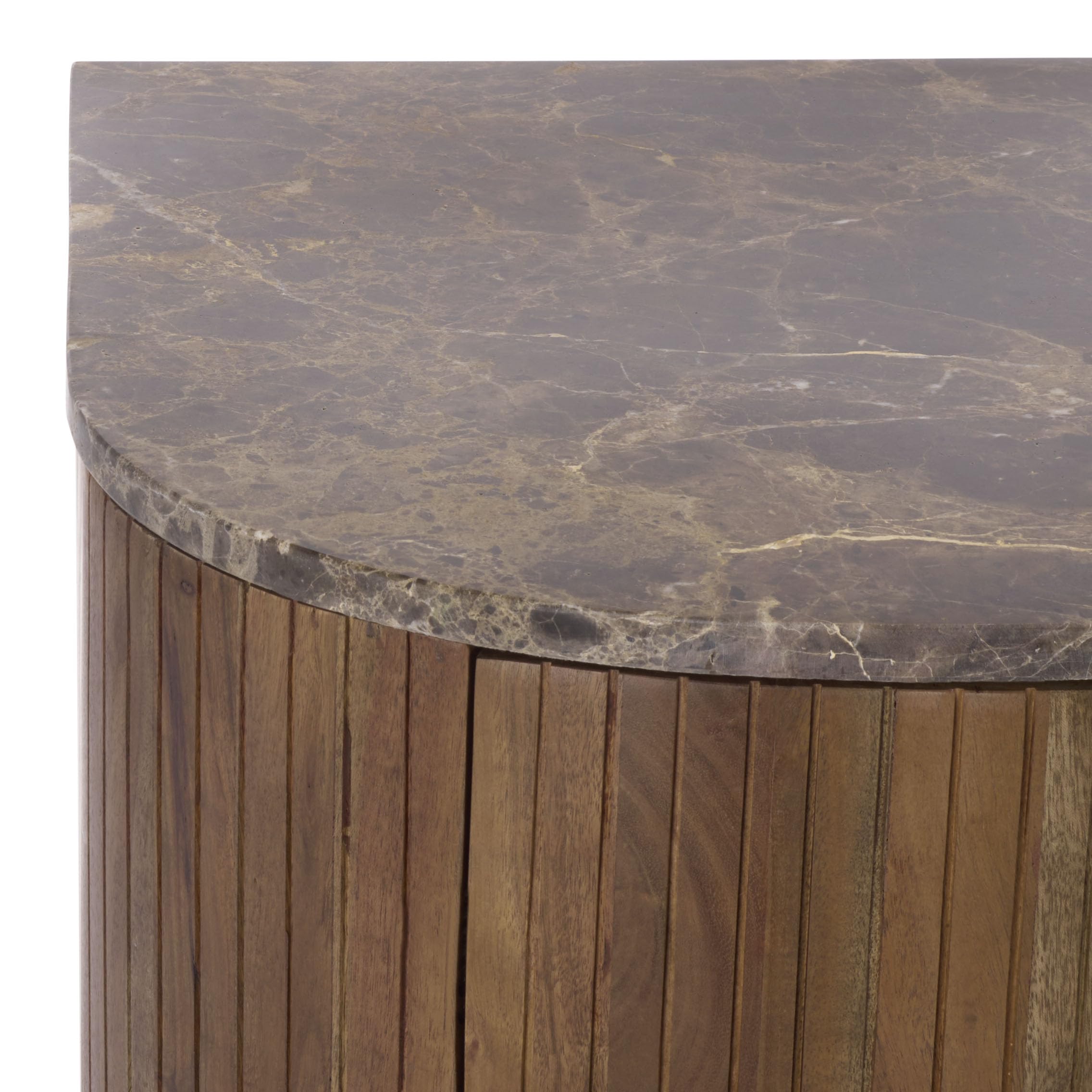 SAFAVIEH Couture Collection – Jamilah Brown 2-Door 2-Shelf Marble Top Chest, Fully Assembled (SFV5775A)