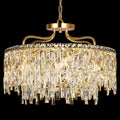 NISIDUN Gold Crystal Chandeliers for Dining Room Light Fixture, 24" Modern Round Chandeliers，8 Lights Luxury Ceiling Pendant Ceiling Lighting for Dining Room Bedroom Entryway Foyer Staircase