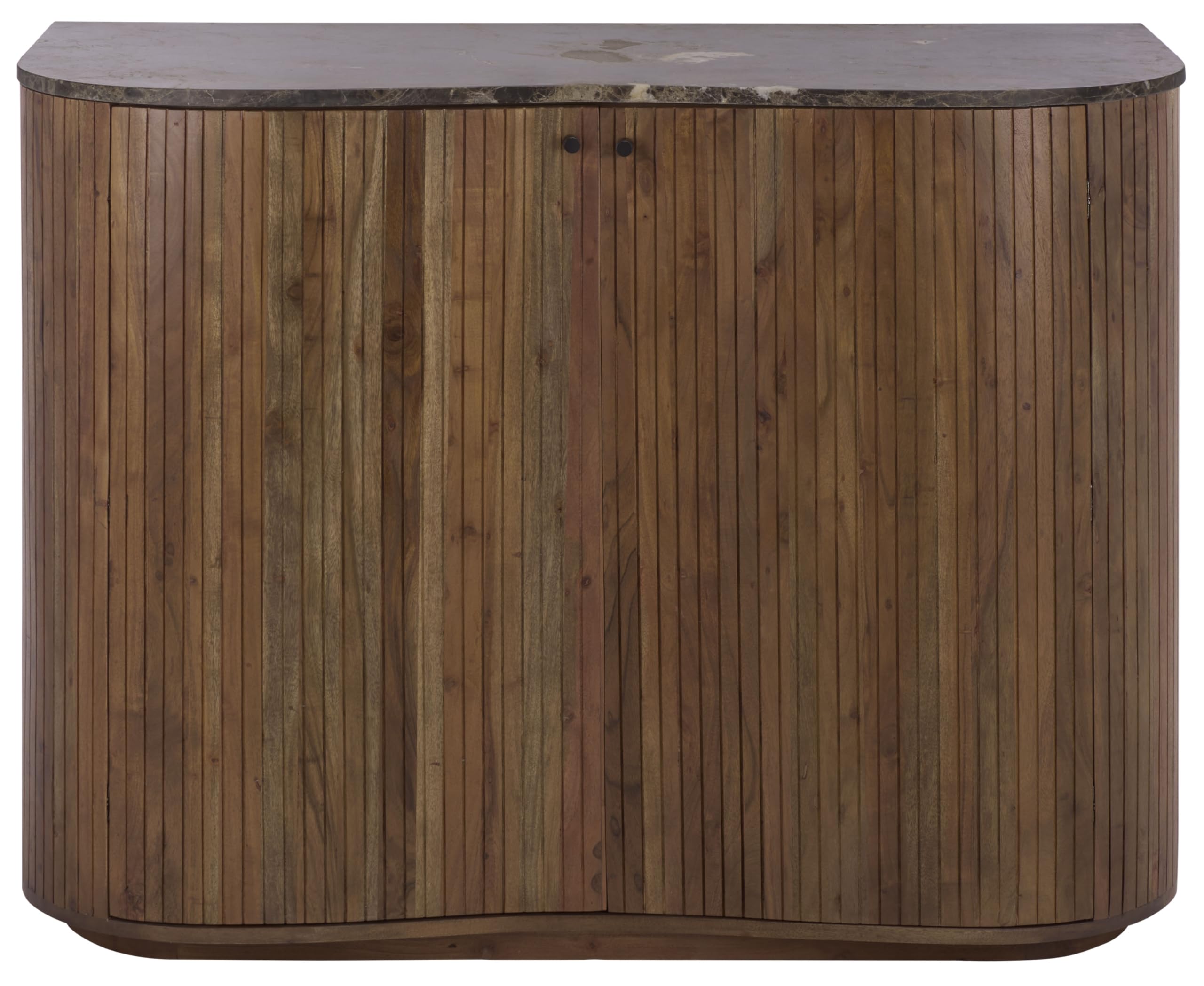 SAFAVIEH Couture Collection – Jamilah Brown 2-Door 2-Shelf Marble Top Chest, Fully Assembled (SFV5775A)