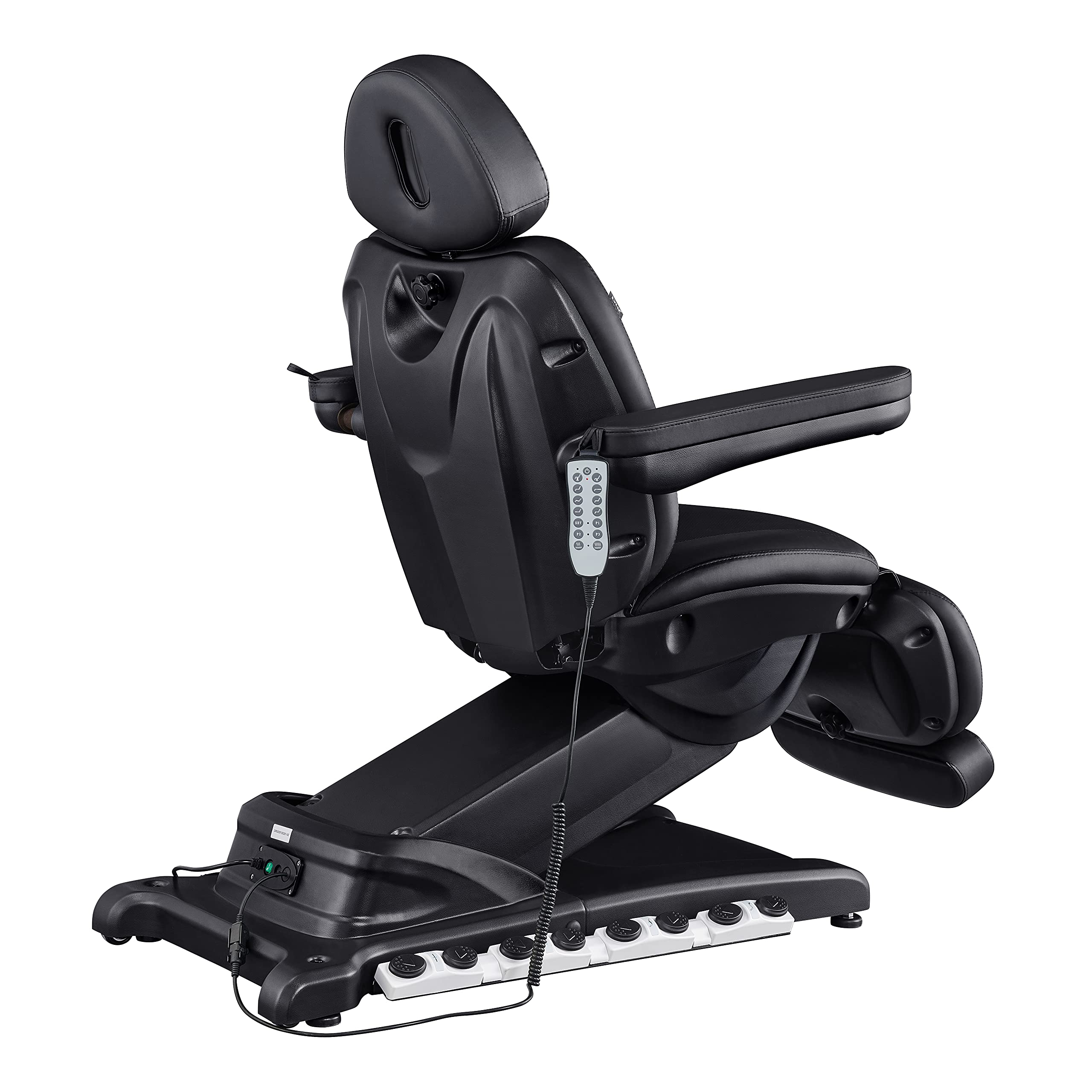 Dir Full Electrical 4 Motor Facial Beauty Bed - Doctor, Tattoo, Medical Podiatry Chair - Spa Aesthetic Chair with Thermal Heated Seats Apollo, Black