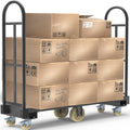 YINTATECH 2000lbs Heavy-Duty U-Boat Cart,63"*15.75"*61.5" U Boat Platform Dolly with 6 Casters(4 Swivel Wheels with Brake & 2 Solid Wheels) for Garage,Warehouse,Household