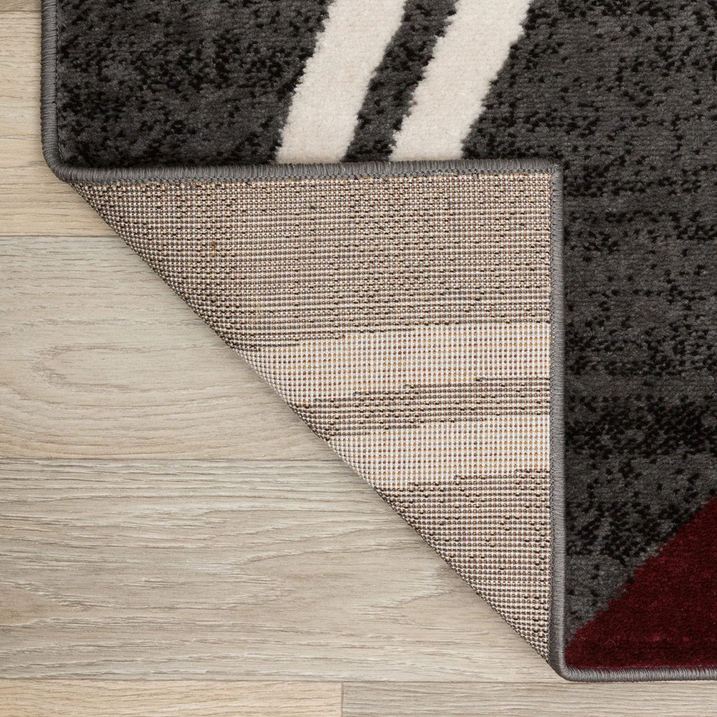 Rugshop Modern Wavy Circles Design Non-Shedding Area Rug, Carpet for Living Room, Dining Room, or Office,Grand Room,Open Spaces Red, 10' x 14'