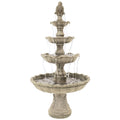 Sunnydaze Grand Courtyard 4-Tier Large Outdoor Water Fountain - 80" Tall Outdoor Fountain - Tiered Electric Garden Water Feature for Patio, Backyard, or Yard - Faux Stone Resin - Earth