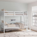 Storkcraft Caribou Bunk Bed Twin Over Twin Bunk Bed (White) - GREENGUARD Gold Certified, Twin Bunk Beds for Kids, Converts to 2 Individual Twin Beds, Bunk Beds for Kids