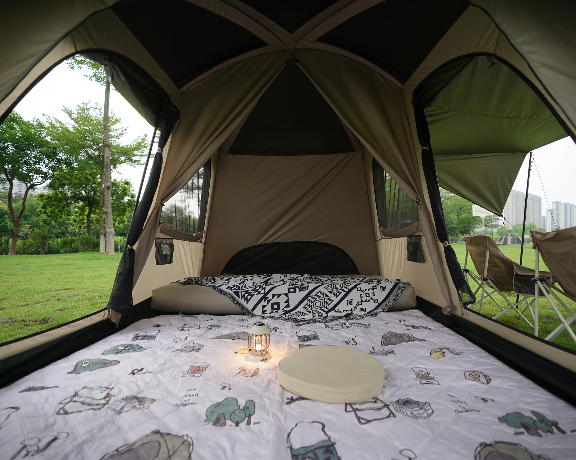 Vidalido 4-6 Person Camping Tent with 3 Door 2 Room Large Family Cabin Tents, Double Layer Waterproof Portable Glamping Tent, Big Tents for Outdoor Camping Hiking and Backpacking
