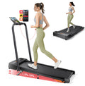 Acezoe Walking pad Treadmill with Incline & Handle Bar, Folding Treadmill for Home Small Spaces, Compact Portable Under Desk Treadmill,Dual LED Display, 2.5Hp Quiet Running pad, APP, 300 lbs Capacity