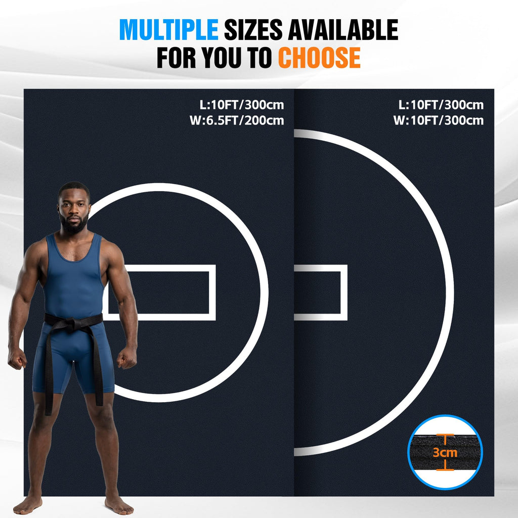 HESMAX 10' x 10' Wrestling Mat, Foldable Martial Arts Thick Mat, XPE Foam Wrestling Mats for BJJ, MMA, Jiu Jitsu, Judo & Grappling 1p2