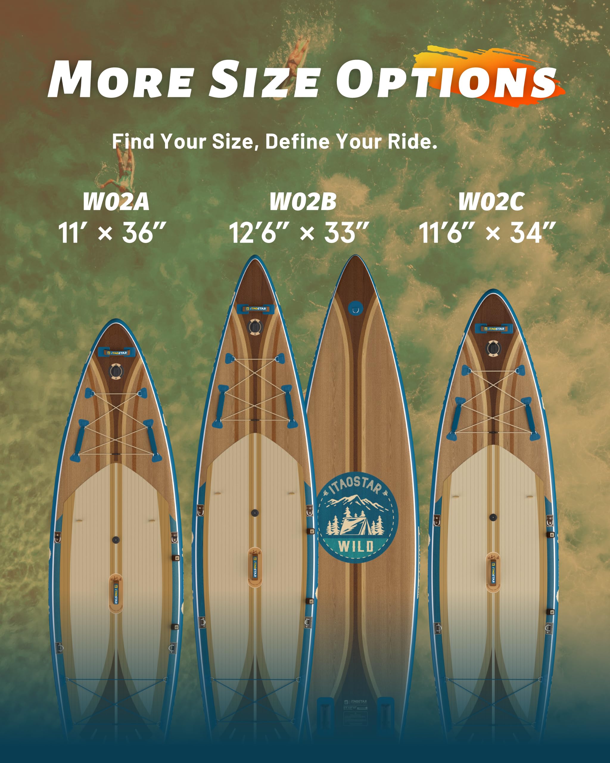 iTAOSTAR W02B 33" Inflatable Paddle Board with Seat, More Fun Inflatable Paddleboard with 5 Fins for Better Balance, Stand Up Paddle Board with Premium SUP Accessories for Adults of All Skill Levels