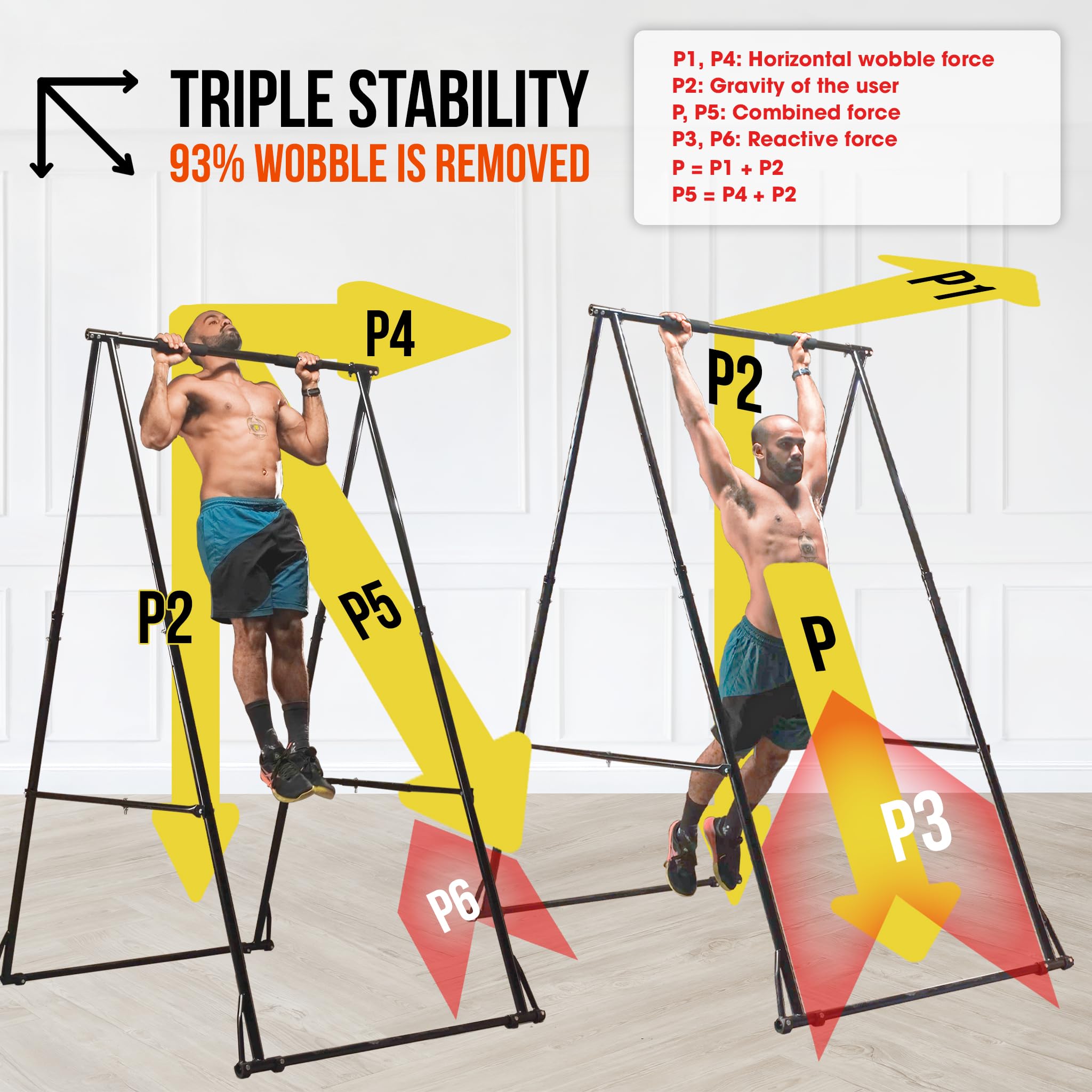 KHANH TRINH Foldable Pull Up Bar Stable Gymnastics Equipment Portable Aerial Yoga Stand Durable Frame For Hammock Chair, Therapy Sensory Swing. Adjustable Back Stretcher For Lower Back Pain Relief