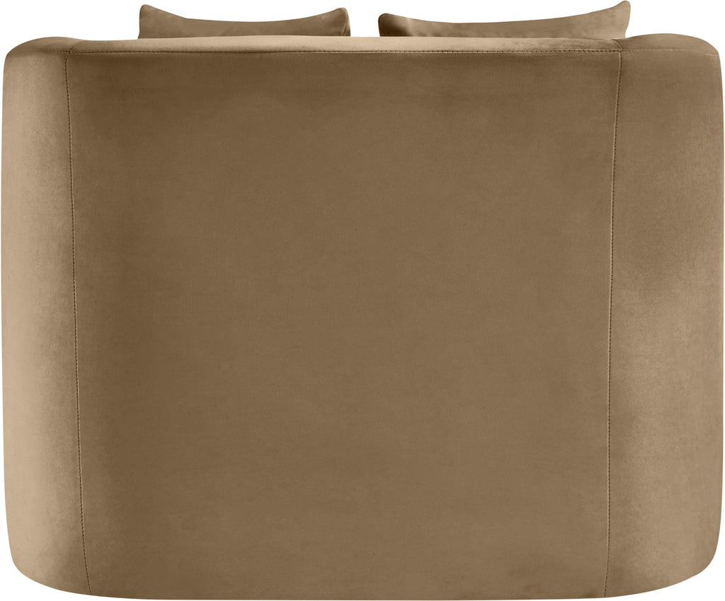 Meridian Furniture 699Taupe-C Alder Collection Modern | Contemporary Chair with Ultra Luxe Taupe Velvet, 460 GSM Velvet, Solid Wood Frame, 38" W x 36" D x 30" H, Taupe