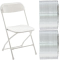 BTEXPERT Set of 50,Indoor Outdoor White Plastic Folding Chairs Stacking Steel Frame Commercial 650LB Weight Capacity Seating Home Yard Garden Wedding Event Party Picnic Dining Church School Portable