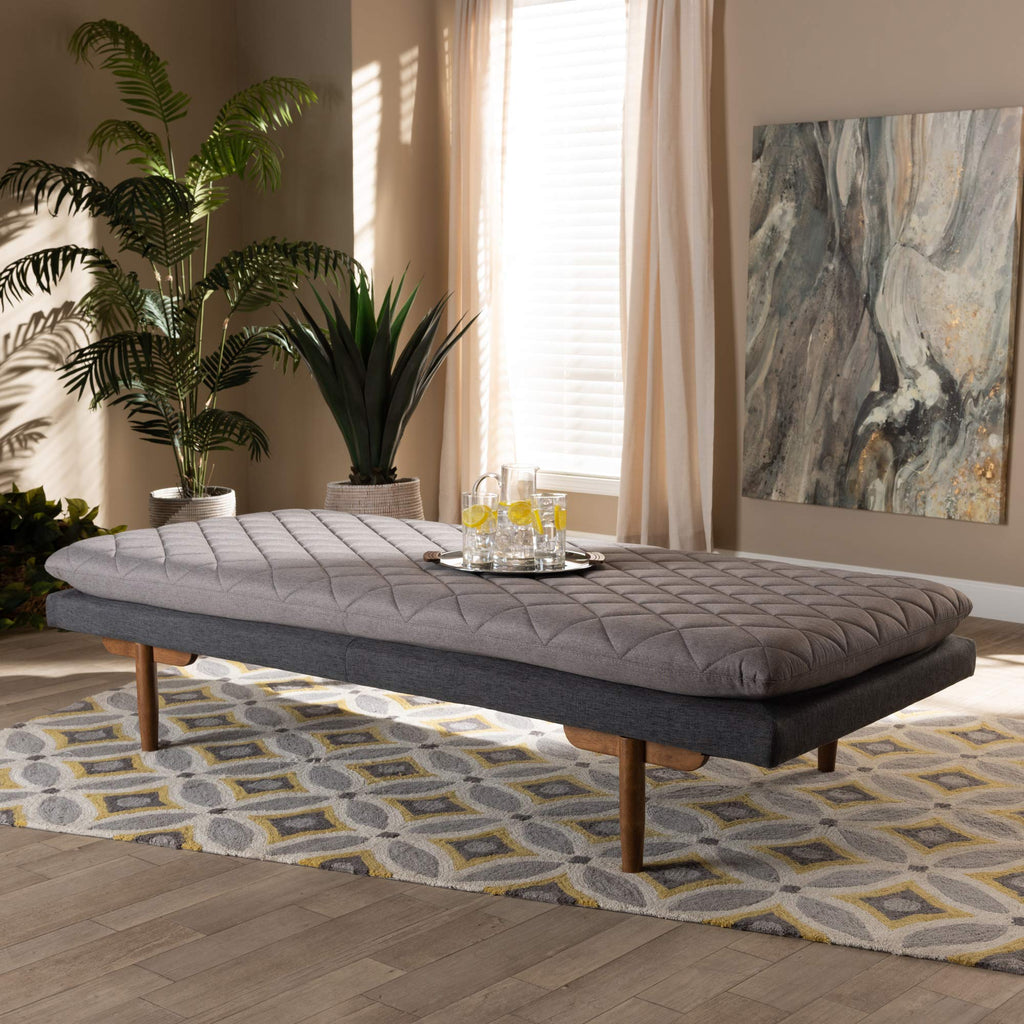 Baxton Studio Daybed, Single, Grey/Walnut
