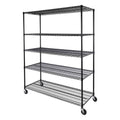 Seville Classics UltraDurable Heavy Duty NSF Solid Steel Wire Rack Storage Unit, Organizer for Garage, Warehouse, Office, Restaurant, Classroom, Kitchen, Black, 5-Tier Shelving, 60" W x 24" D