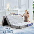 Lansteen Cooling Foldable Mattress, 6 Inch Memory Foam Mattress/Topper with Cold Breathable Effect, Trifold Mattress for Murphy Bed, Portable Folding Floor Bed for Guest, Camping, Travel, Yoga - Twin