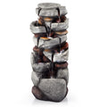 40" H Outdoor Water Fountain, Cascading Rock Waterfall Fountain with 6 White LED Lights, 7-Tiers Large Water Feature for Outdoor, Garden Water Fountain for Patio, Yark, Deck, Porch, Home Decor