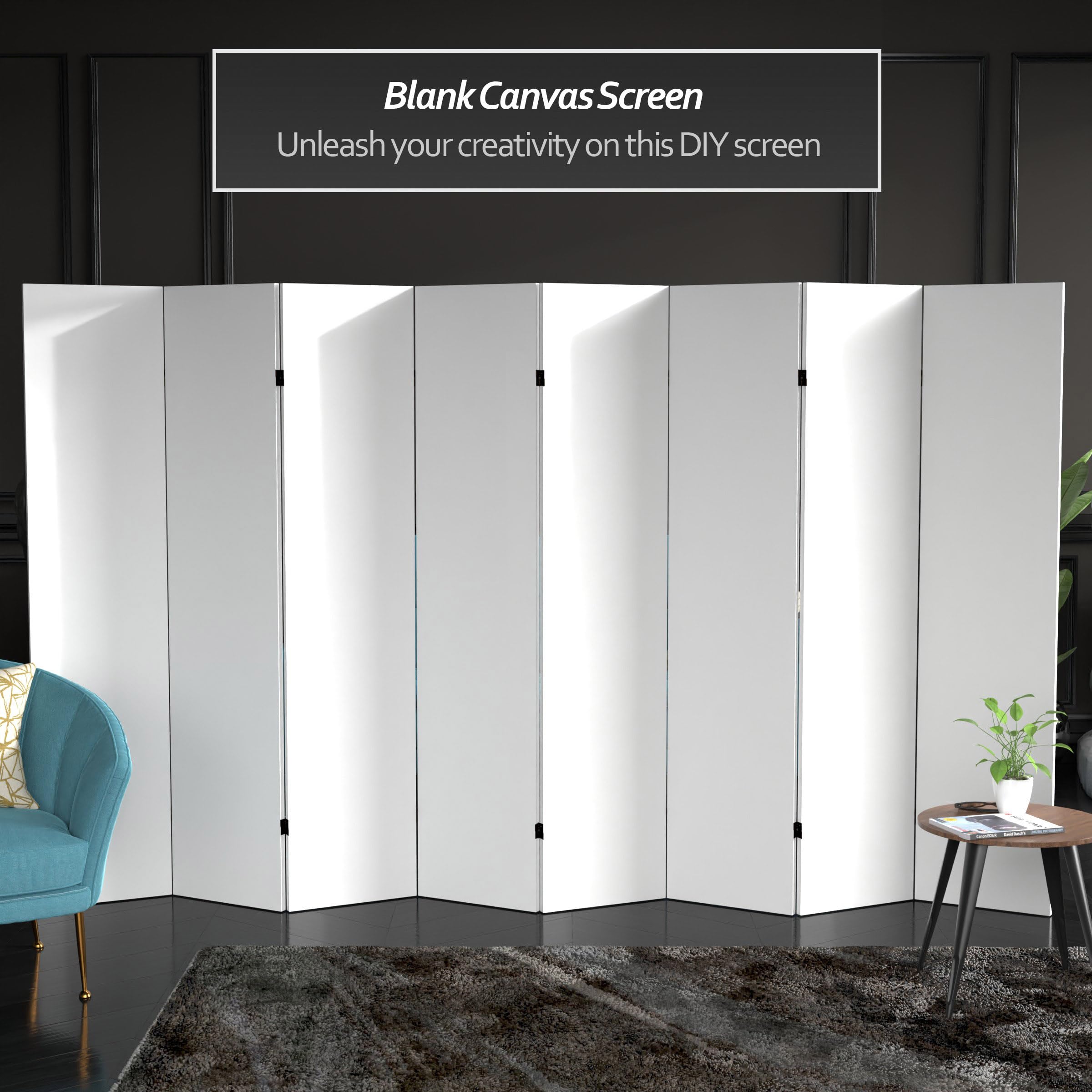 Red Lantern DIY Blank Canvas Room Divider, 6 Foot - 8 Panels