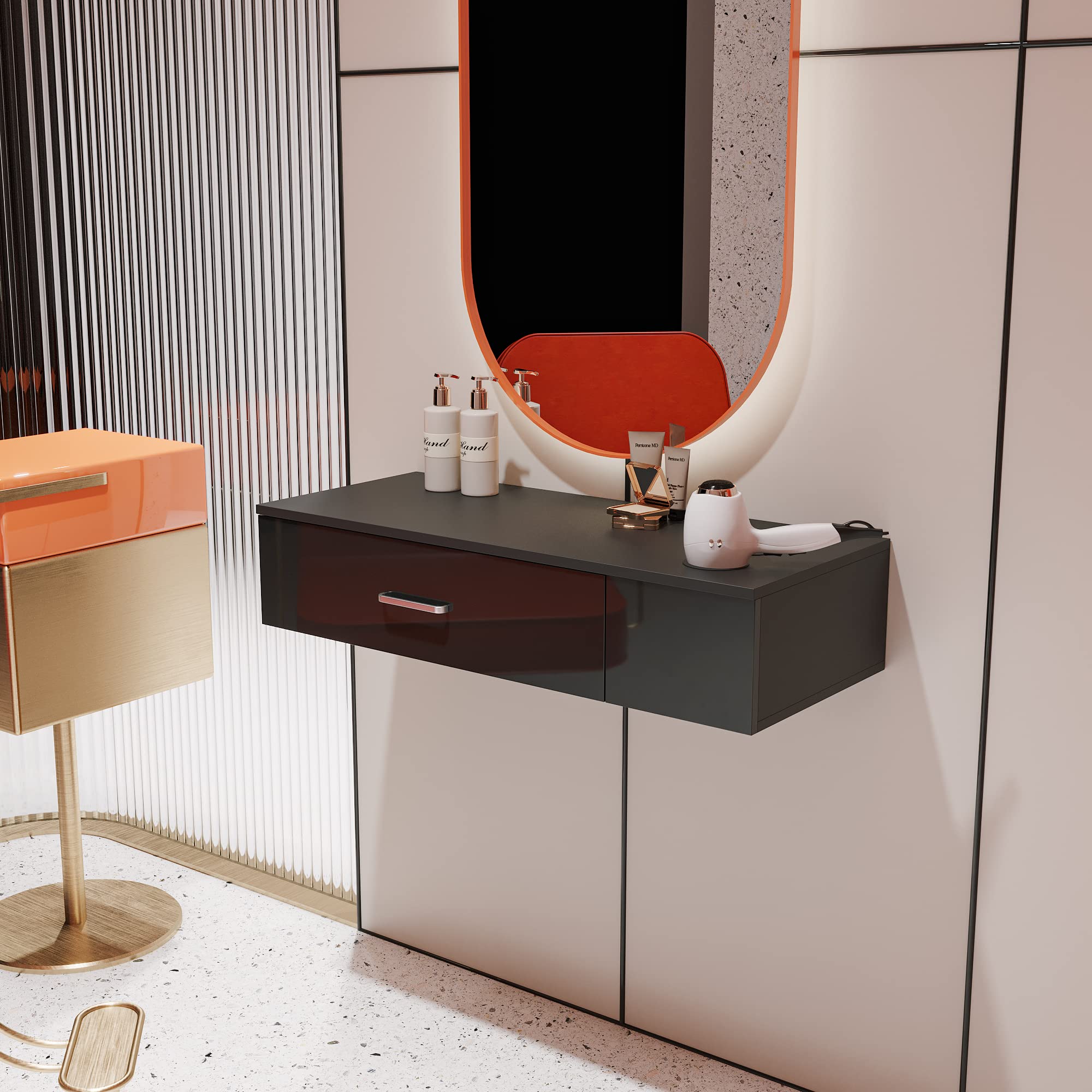 Wall Mount Salon Stations for Hair Stylist,Barber Hair Stations for Salon Beauty Spa Equipments